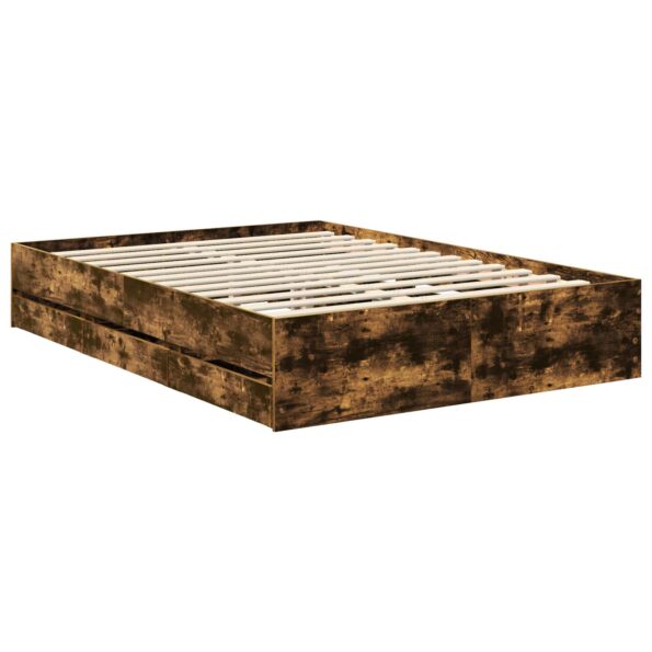 vidaXL Rám postele Dymová dub 140 x 190 cm Inžinierske drevo – Obrázok 6