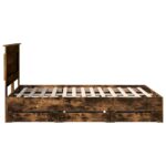 vidaXL Rám postele Dymová dub 140 x 190 cm Inžinierske drevo – Obrázok 9
