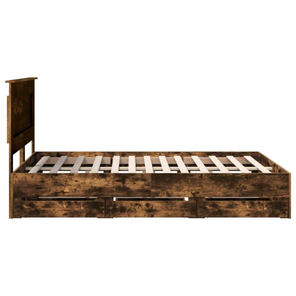 vidaXL Rám postele Dymová dub 140 x 200 cm Inžinierske drevo – Obrázok 9