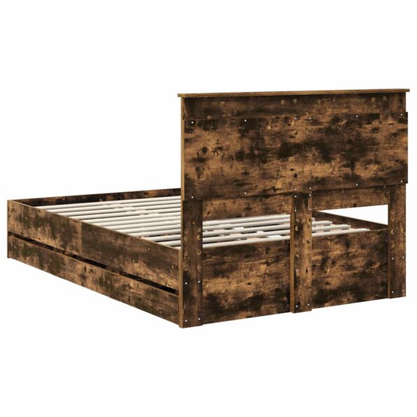 vidaXL Rám postele Dymová dub 120 x 190 cm Inžinierske drevo – Obrázok 10