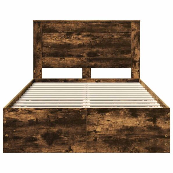 vidaXL Rám postele Dymová dub 120 x 190 cm Inžinierske drevo – Obrázok 8