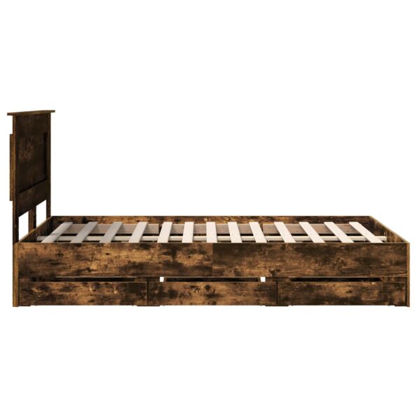 vidaXL Rám postele Dymová dub 120 x 200 cm Inžinierske drevo – Obrázok 9