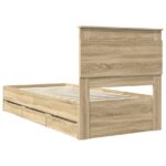vidaXL Rám postele Sonoma dub 100 x 200 cm Inžinierske drevo – Obrázok 10