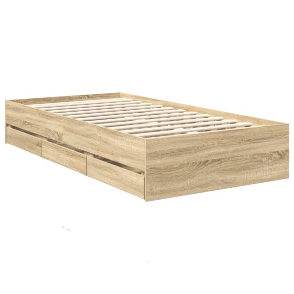 vidaXL Rám postele Sonoma dub 100 x 200 cm Inžinierske drevo – Obrázok 6