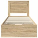 vidaXL Rám postele Sonoma dub 100 x 200 cm Inžinierske drevo – Obrázok 8
