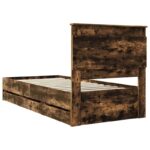 vidaXL Rám postele Dymová dub 100 x 200 cm Inžinierske drevo – Obrázok 10