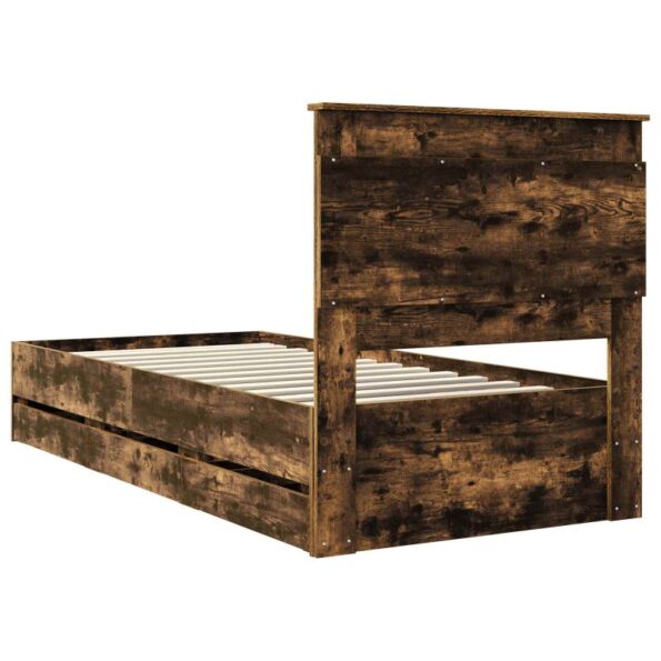 vidaXL Rám postele Dymová dub 100 x 200 cm Inžinierske drevo – Obrázok 10