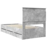 vidaXL Rám postele Betónová šedá 90 x 190 cm Inžinierske drevo – Obrázok 10