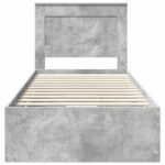 vidaXL Rám postele Betónová šedá 90 x 190 cm Inžinierske drevo – Obrázok 8