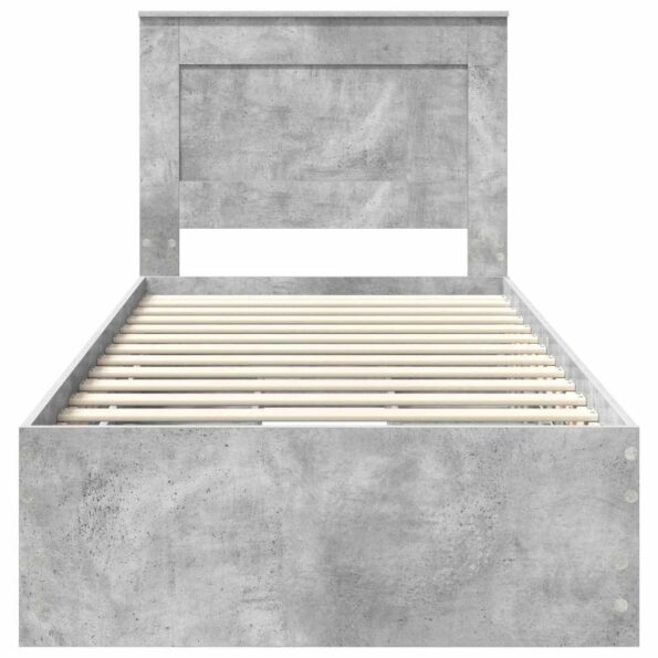 vidaXL Rám postele Betónová šedá 90 x 190 cm Inžinierske drevo – Obrázok 8