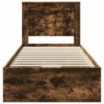 vidaXL Rám postele Dymová dub 90 x 200 cm Inžinierske drevo – Obrázok 8