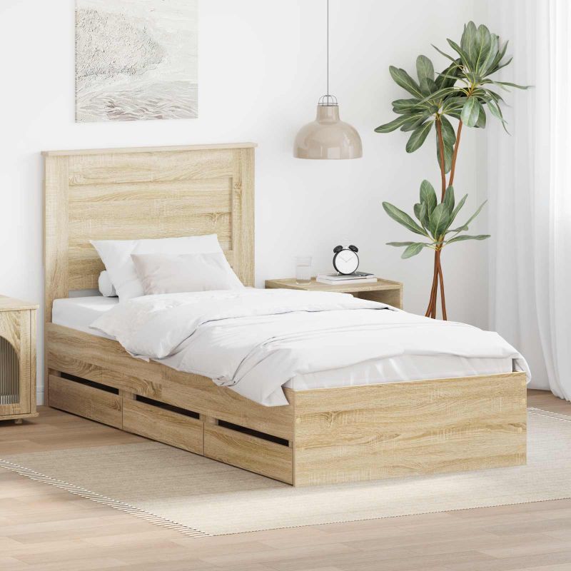 3410215_1.jpg vidaXL Rám postele Sonoma dub 75 x 190 cm Inžinierske drevo – Obrázok 1