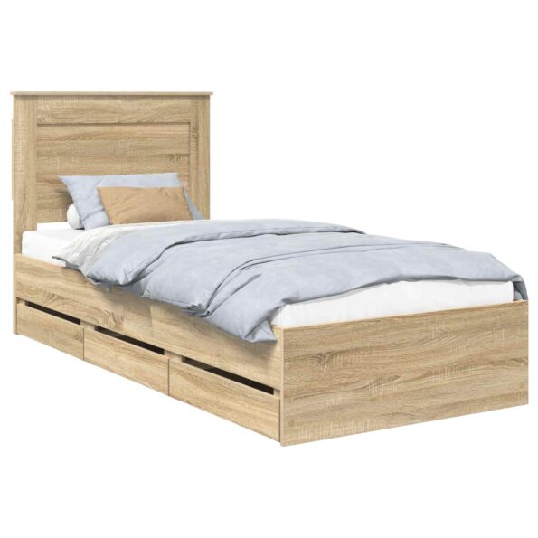 vidaXL Rám postele Sonoma dub 75 x 190 cm Inžinierske drevo – Obrázok 2