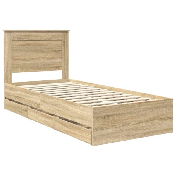 vidaXL Rám postele Sonoma dub 75 x 190 cm Inžinierske drevo – Obrázok 4