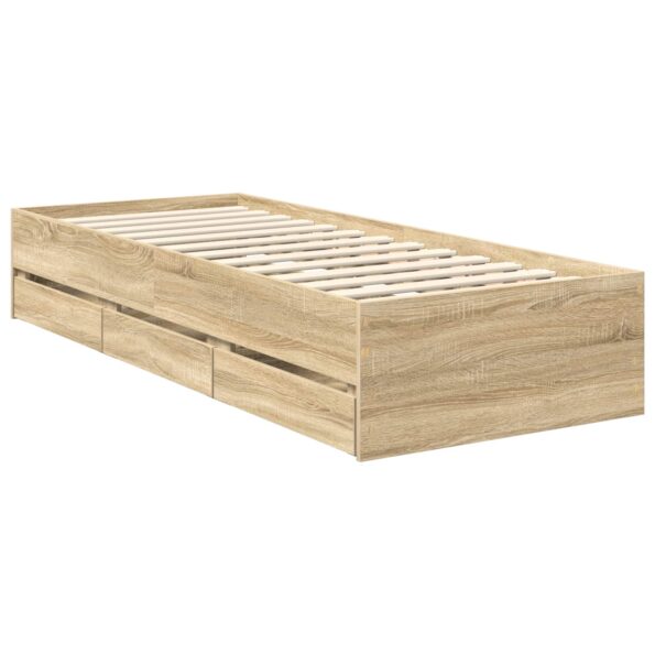 vidaXL Rám postele Sonoma dub 75 x 190 cm Inžinierske drevo – Obrázok 6