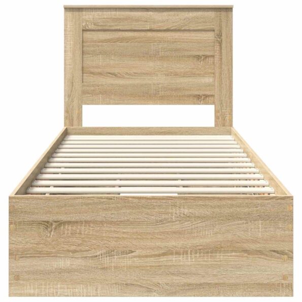 vidaXL Rám postele Sonoma dub 75 x 190 cm Inžinierske drevo – Obrázok 8