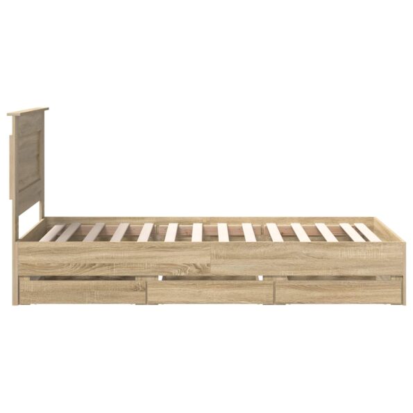 vidaXL Rám postele Sonoma dub 75 x 190 cm Inžinierske drevo – Obrázok 9