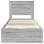 vidaXL Rám postele Sivý Sonoma 75 x 190 cm Inžinierske drevo – Obrázok 8