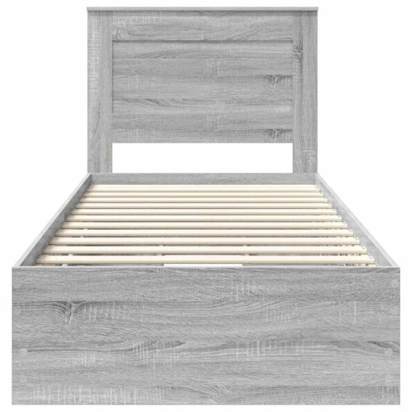 vidaXL Rám postele Sivý Sonoma 75 x 190 cm Inžinierske drevo – Obrázok 8