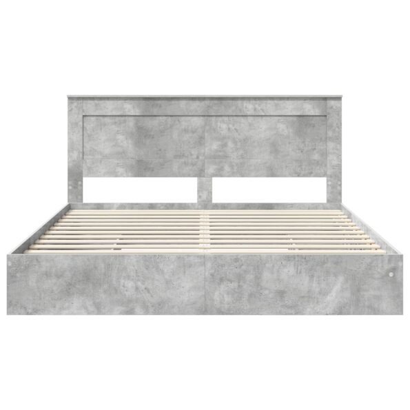 vidaXL Úložná posteľ Betónová šedá 200 x 200 cm Kompozitné drevo – Obrázok 8