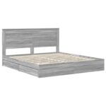 vidaXL Úložná posteľ Sivý Sonoma 200 x 200 cm Kompozitné drevo – Obrázok 4