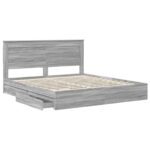 vidaXL Úložná posteľ Sivý Sonoma 200 x 200 cm Kompozitné drevo – Obrázok 5