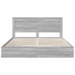 vidaXL Úložná posteľ Sivý Sonoma 200 x 200 cm Kompozitné drevo – Obrázok 8