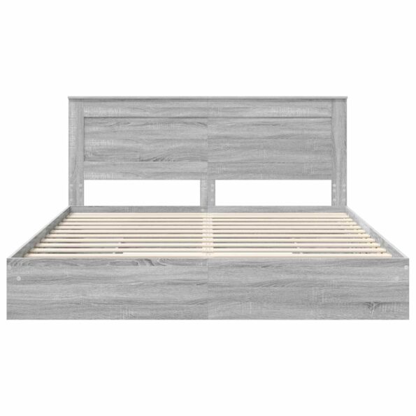 vidaXL Úložná posteľ Sivý Sonoma 200 x 200 cm Kompozitné drevo – Obrázok 8