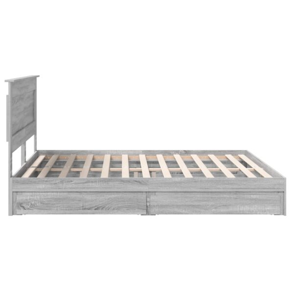 vidaXL Úložná posteľ Sivý Sonoma 200 x 200 cm Kompozitné drevo – Obrázok 9