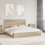 vidaXL Úložná posteľ Sonoma dub 180 x 200 cm Kompozitné drevo