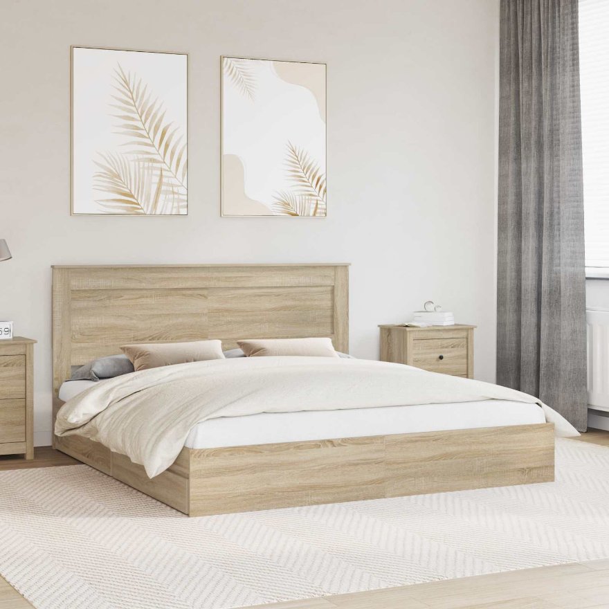 3410225_1.jpg vidaXL Úložná posteľ Sonoma dub 180 x 200 cm Kompozitné drevo – Obrázok 1