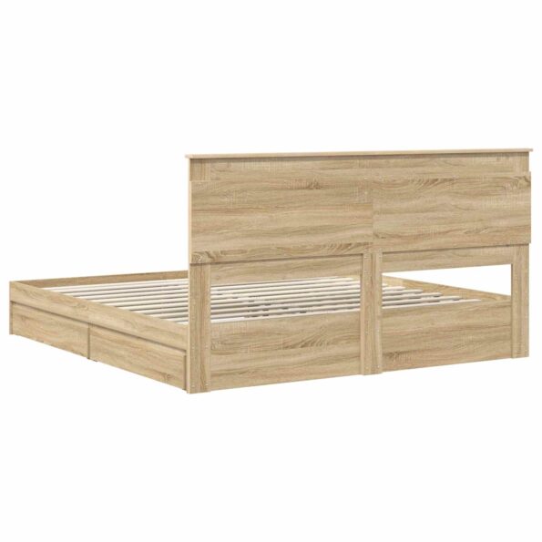 vidaXL Úložná posteľ Sonoma dub 180 x 200 cm Kompozitné drevo – Obrázok 10