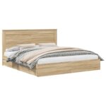 vidaXL Úložná posteľ Sonoma dub 180 x 200 cm Kompozitné drevo – Obrázok 2