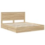 vidaXL Úložná posteľ Sonoma dub 180 x 200 cm Kompozitné drevo – Obrázok 4