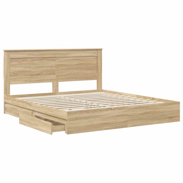 vidaXL Úložná posteľ Sonoma dub 180 x 200 cm Kompozitné drevo – Obrázok 5