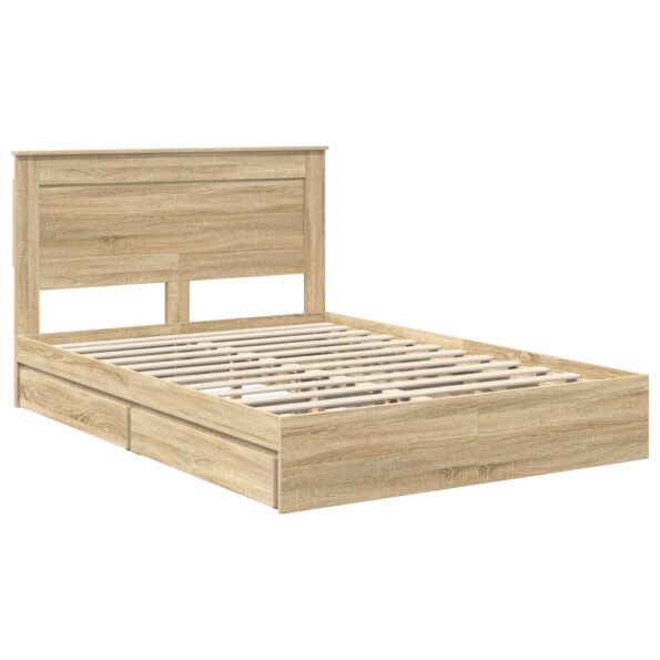vidaXL Úložná posteľ Sonoma dub 160 x 200 cm Kompozitné drevo – Obrázok 4