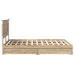 vidaXL Úložná posteľ Sonoma dub 160 x 200 cm Kompozitné drevo – Obrázok 9