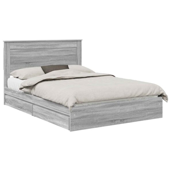 vidaXL Úložná posteľ Sivý Sonoma 160 x 200 cm Kompozitné drevo – Obrázok 2