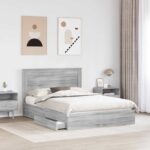 vidaXL Úložná posteľ Sivý Sonoma 160 x 200 cm Kompozitné drevo – Obrázok 3