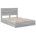 vidaXL Úložná posteľ Sivý Sonoma 160 x 200 cm Kompozitné drevo – Obrázok 4