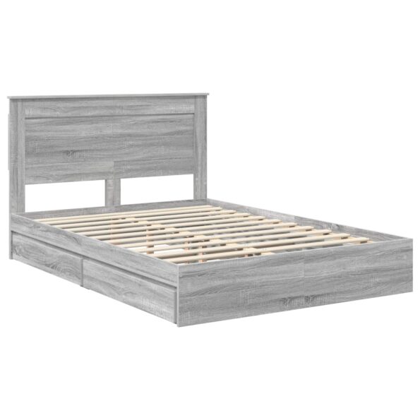 vidaXL Úložná posteľ Sivý Sonoma 160 x 200 cm Kompozitné drevo – Obrázok 4