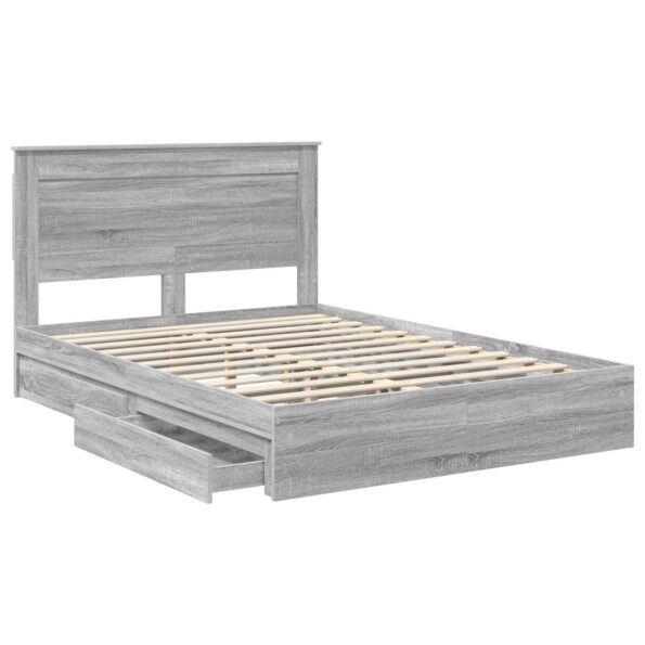 vidaXL Úložná posteľ Sivý Sonoma 160 x 200 cm Kompozitné drevo – Obrázok 5