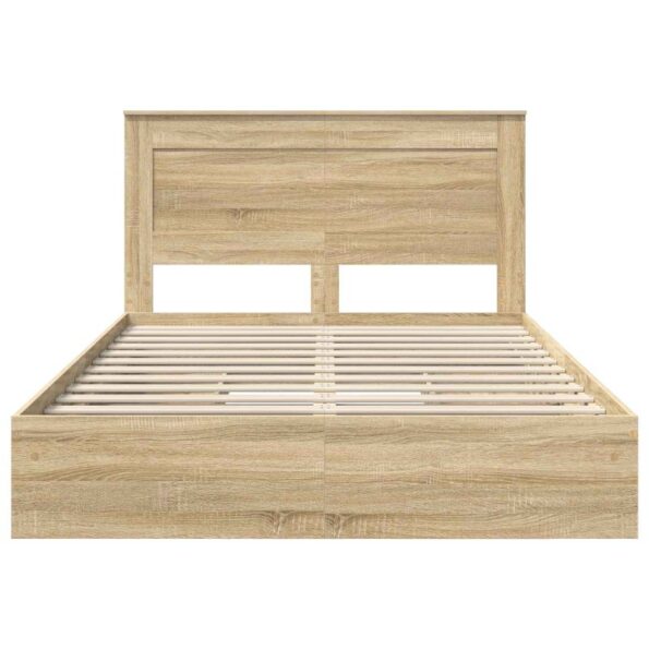 vidaXL Úložná posteľ Sonoma dub 140 x 190 cm Kompozitné drevo – Obrázok 8