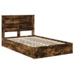 vidaXL Úložná posteľ Dymová dub 120 x 190 cm Kompozitné drevo – Obrázok 4