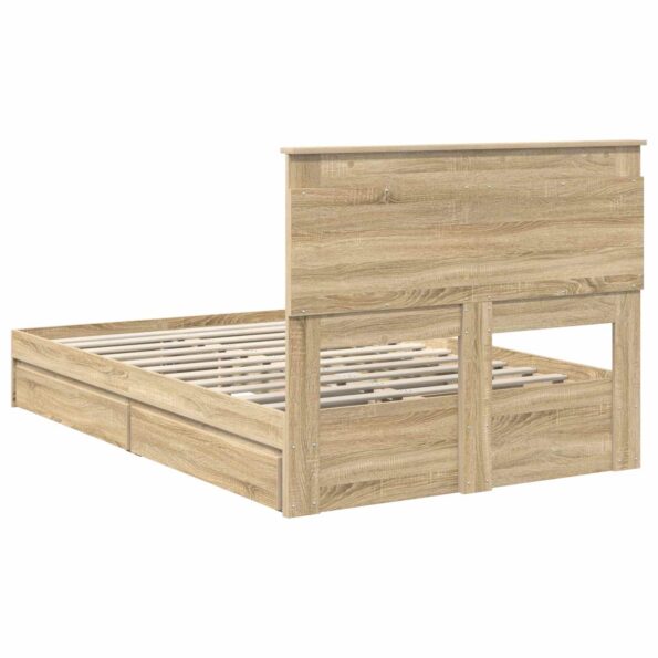 vidaXL Úložná posteľ Sonoma dub 120 x 200 cm Kompozitné drevo – Obrázok 10
