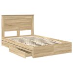 vidaXL Úložná posteľ Sonoma dub 120 x 200 cm Kompozitné drevo – Obrázok 5