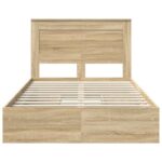 vidaXL Úložná posteľ Sonoma dub 120 x 200 cm Kompozitné drevo – Obrázok 8