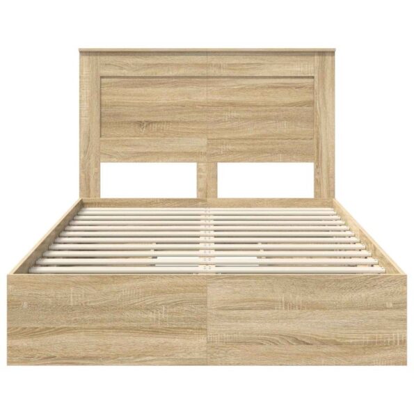 vidaXL Úložná posteľ Sonoma dub 120 x 200 cm Kompozitné drevo – Obrázok 8