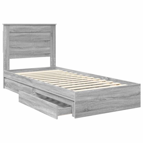vidaXL Úložná posteľ Sivý Sonoma 100 x 200 cm Kompozitné drevo – Obrázok 5