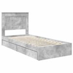 vidaXL Úložná posteľ Betónová šedá 90 x 190 cm Kompozitné drevo – Obrázok 4